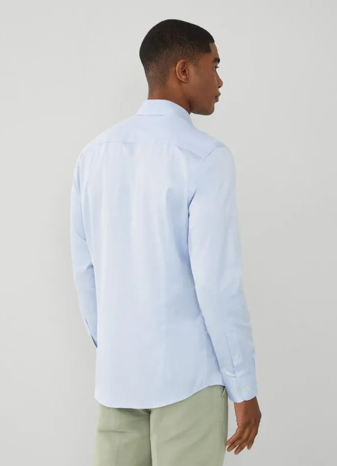 Men Shirts Hackett London Slim Fit Plain Shirt Sky Blue