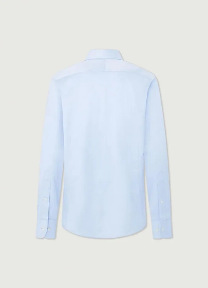 Men Shirts Hackett London Slim Fit Plain Shirt Sky Blue