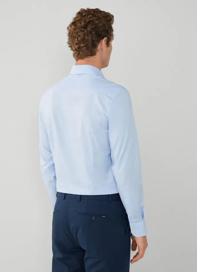 Men Shirts Hackett London Slim Fit Puppytooth Shirt Sky Blue