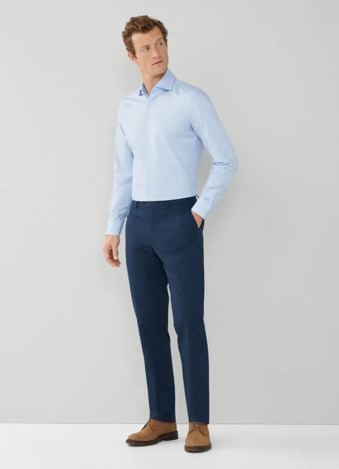Men Shirts Hackett London Slim Fit Puppytooth Shirt Sky Blue