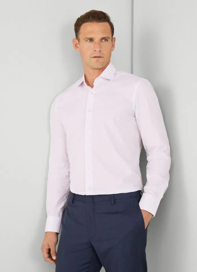 Men Shirts Hackett London Slim Fit Striped Shirt Bluepink