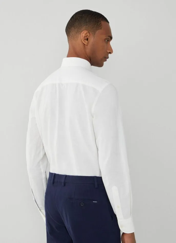 Men Shirts Hackett London Slim Fit Textured Shirt White