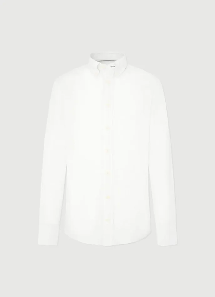 Men Shirts Hackett London Slim Fit Textured Shirt White