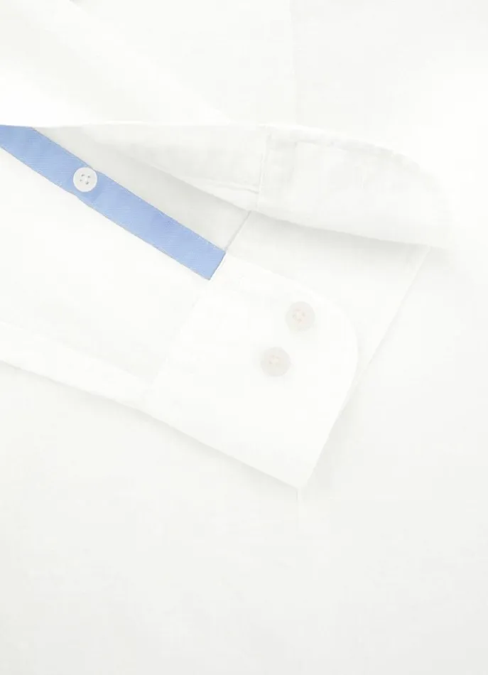 Men Shirts Hackett London Slim Fit Textured Shirt White