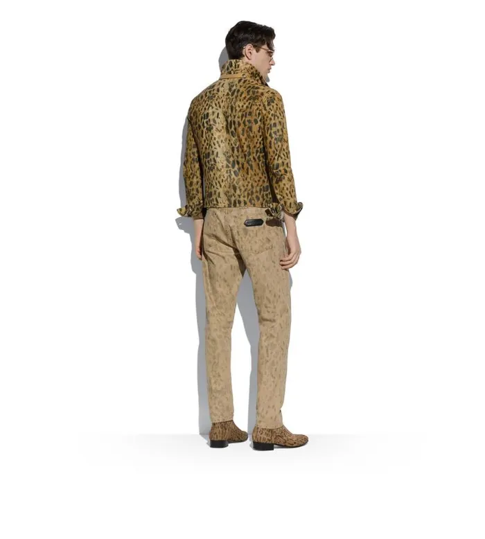 Men Shirts Tom Ford Distressed Leopard Crepe De Chine Fluid Fit Shirt Leopard Men Shirts Tom Ford Distressed Leopard Crepe De Chine Fluid Fit Shirt Leopard