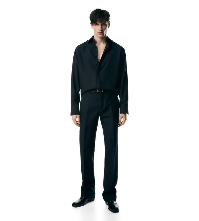 Men Shirts Tom Ford Enzymed Silk Poplin Slim Fit Shirt Black Men Shirts Tom Ford Enzymed Silk Poplin Slim Fit Shirt Black