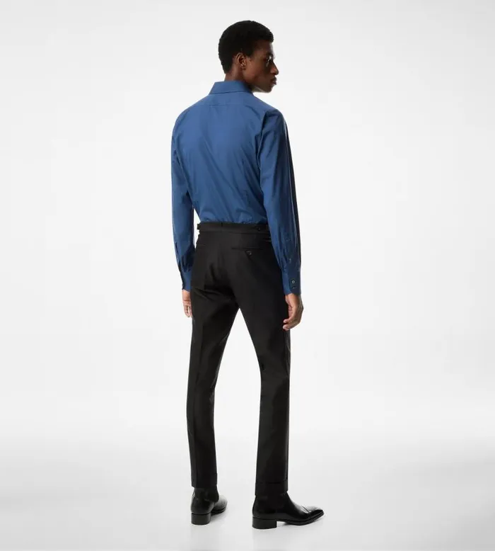 Men Shirts Tom Ford Poplin Slim Fit Shirt Indigo Men Shirts Tom Ford Poplin Slim Fit Shirt Indigo