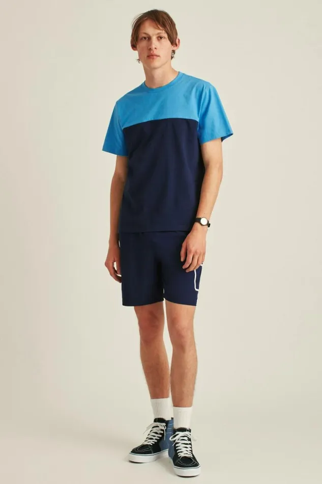 Men Short Sleeve Colorblock Tee Navy Blue Bonobos Short Sleeve Tees