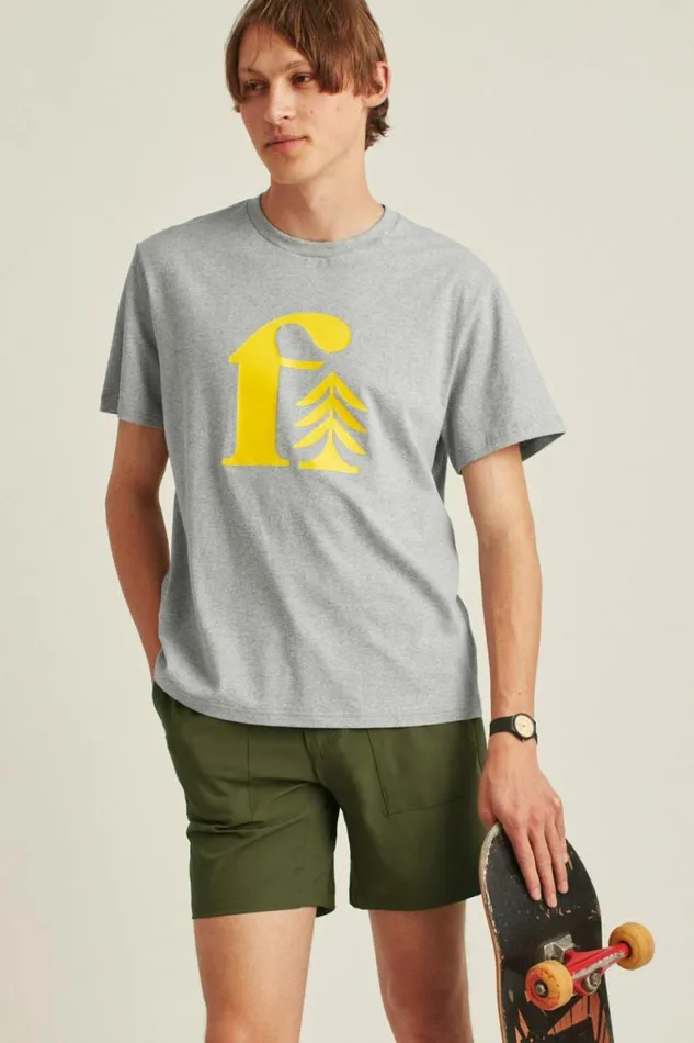 Men Short Sleeve Logo Tee Light Grey Heather Logo Bonobos Short Sleeve Tees