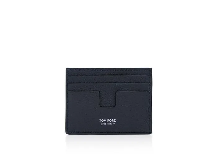 Men Small Leather Goods Tom Ford Grain Leather Cardholder Midnight Blue