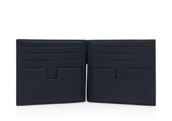 Men Small Leather Goods Tom Ford Grain Leather Money Clip Wallet Midnight Blue Men Small Leather Goods Tom Ford Grain Leather Money Clip Wallet Midnight Blue