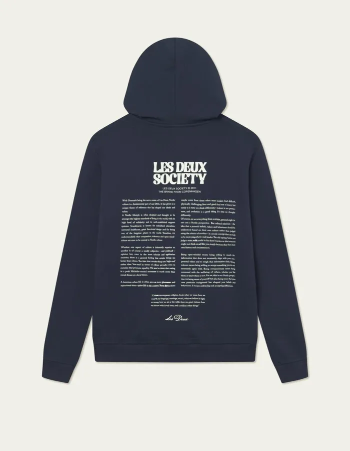 Men Society Hoodie 8211 Dark NavyIvory Les Deux HoodiesSweatshirts