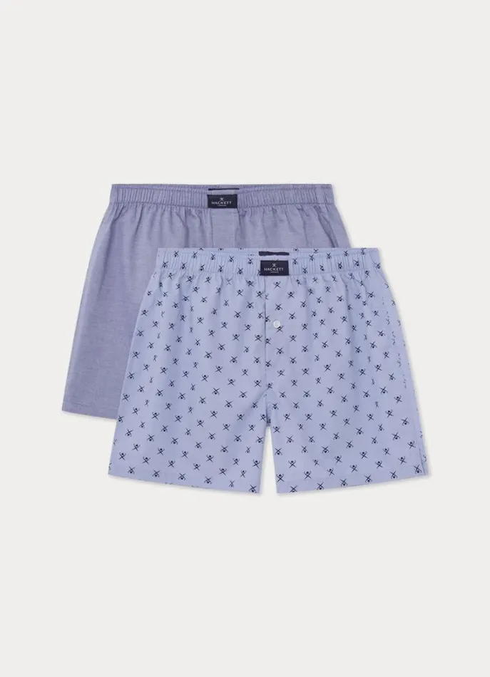 Men Socks and Underwear Hackett London 2 Pack Cotton Boxers Sky Blue