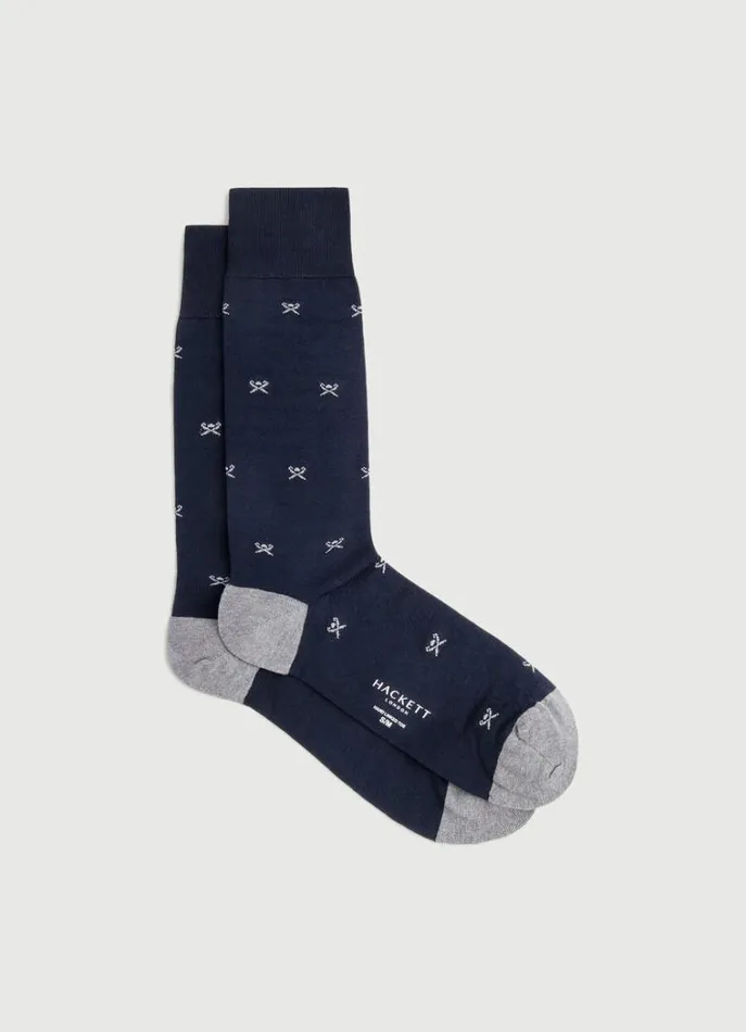 Men Socks and Underwear Hackett London Umbrella Cotton Socks Navy