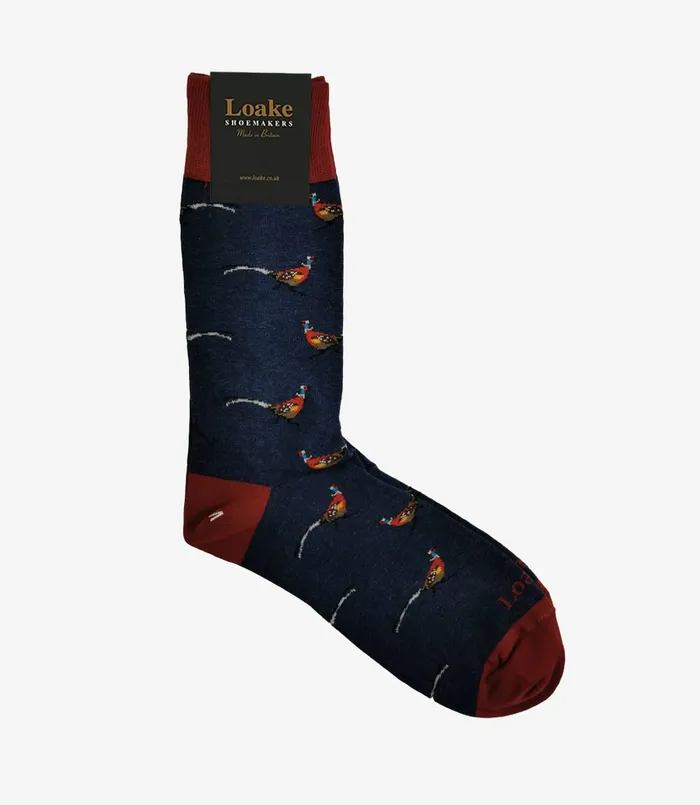 Men Socks Loake Pheasant Socks Navy
