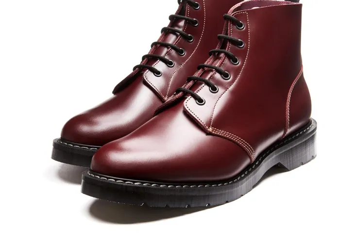 Men Solovair Astronaut Boots Oxblood HiShine 6 Eye Astronaut Boot