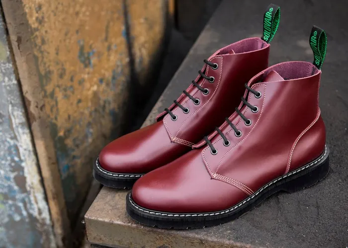 Men Solovair Astronaut Boots Oxblood HiShine 6 Eye Astronaut Boot