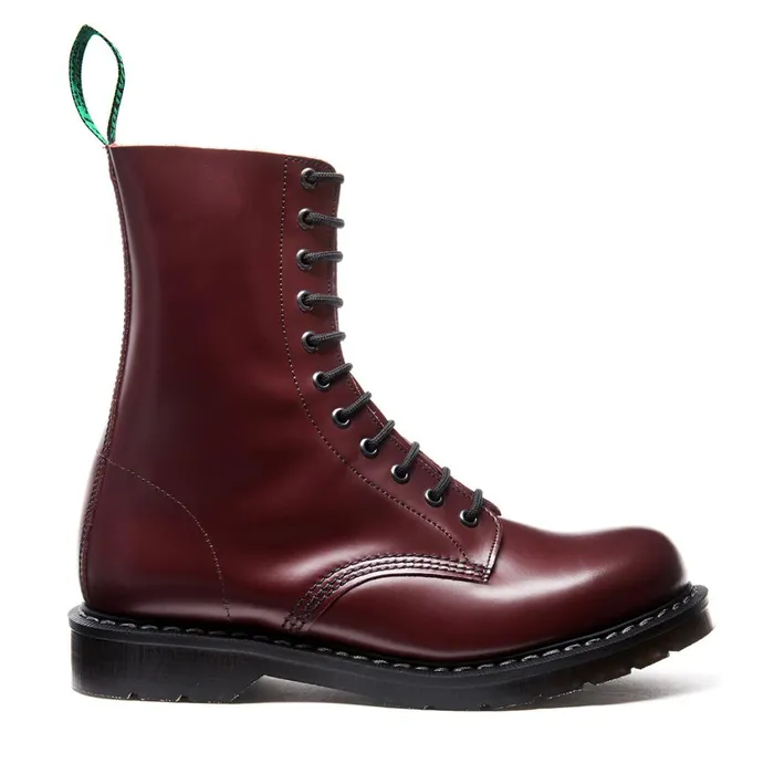 Men Solovair Derby Boots Oxblood HiShine 11 Eye Derby Boot