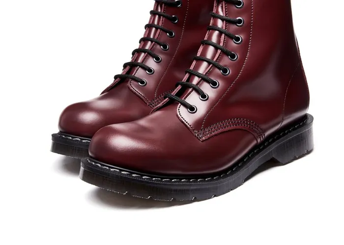 Men Solovair Derby Boots Oxblood HiShine 11 Eye Derby Boot