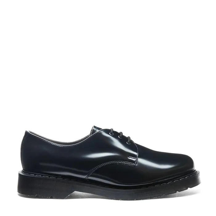 Men Solovair Vegan Shoes Black Vegan HiShine Gibson Shoe