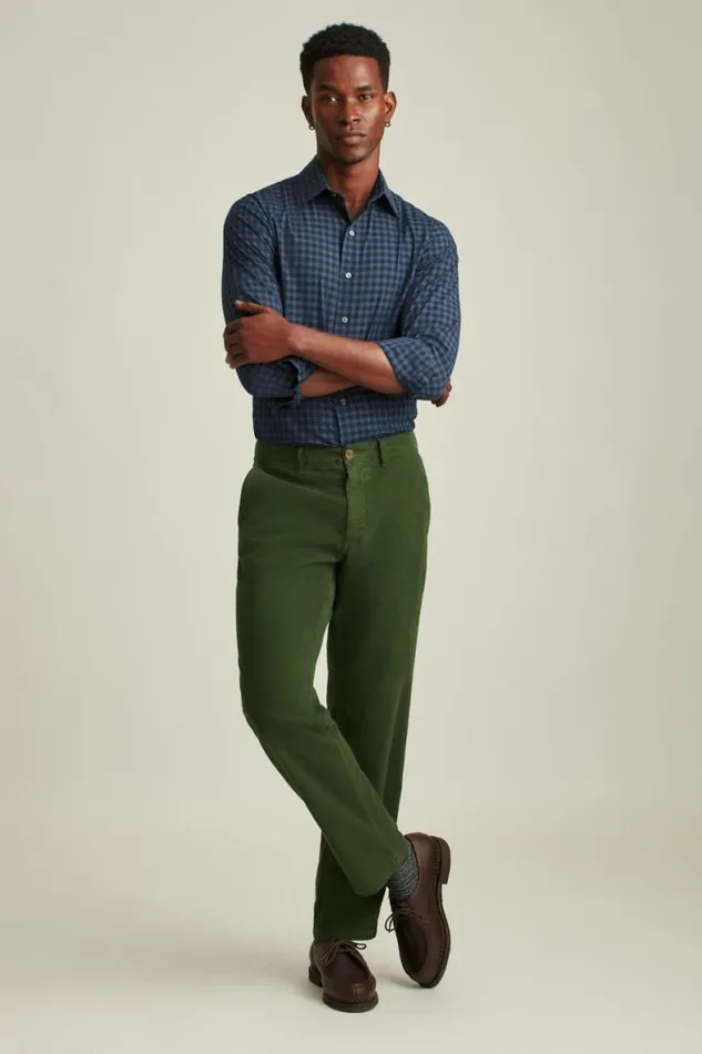 Men Stretch Italian Moleskin Trouser Duffel Green Bonobos Dress Pants