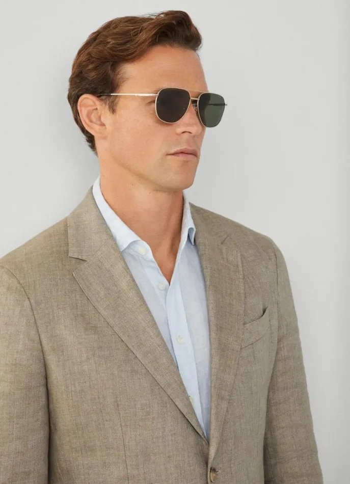Men Sunglasses Hackett London Aviator Sunglasses Matt Lt Gold