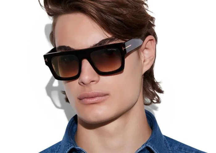 Men SUNGLASSES Tom Ford Fausto Sunglasses Dark Havana