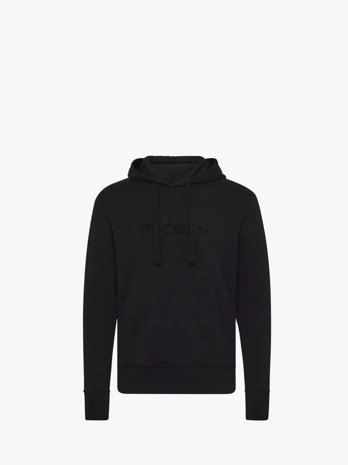Men Sweatshirts and Hoodies JW Anderson LOGO EMBROIDERY HOODIE Black