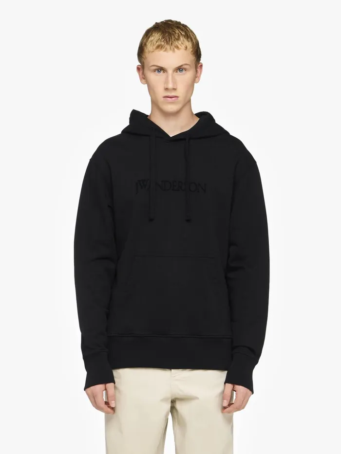 Men Sweatshirts and Hoodies JW Anderson LOGO EMBROIDERY HOODIE Black Men Sweatshirts and Hoodies JW Anderson LOGO EMBROIDERY HOODIE Black