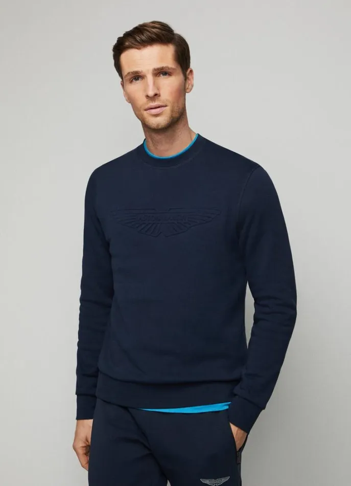 Men Sweatshirts Hackett London Aston Martin Classic Fit Sweatshirt Navy
