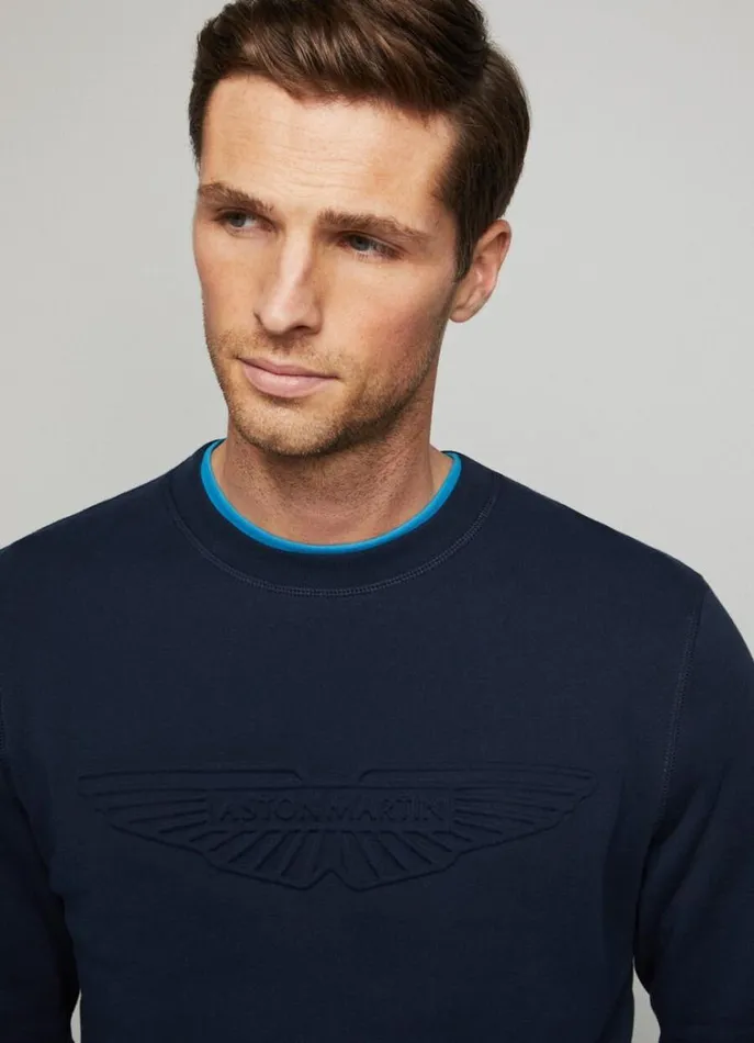 Men Sweatshirts Hackett London Aston Martin Classic Fit Sweatshirt Navy