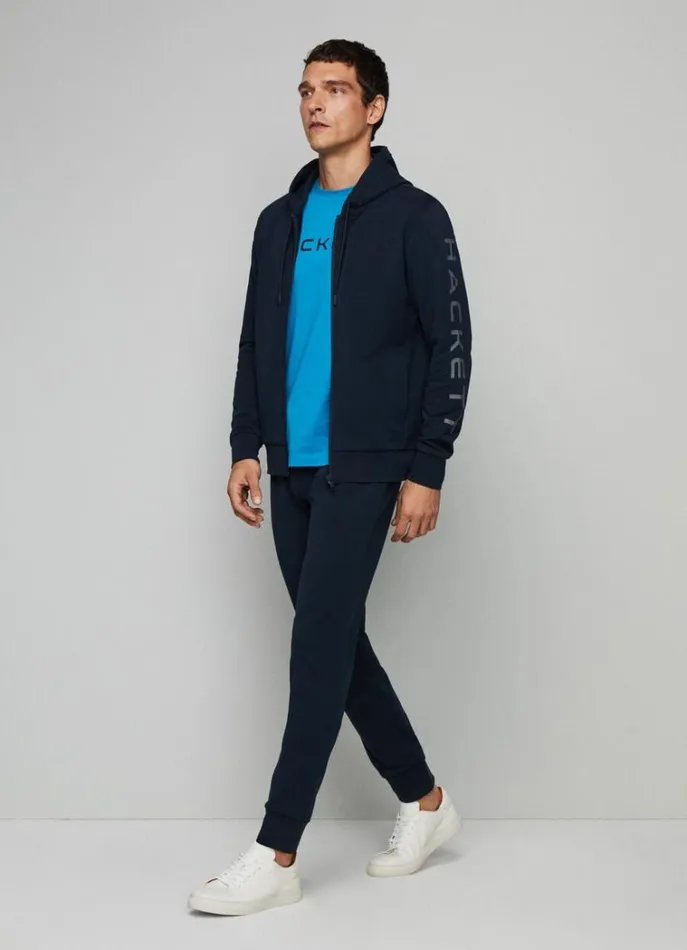 Men Sweatshirts Hackett London Classic Fit Full Zip Hoodie Navygrey