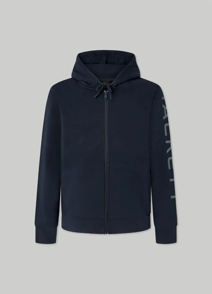 Men Sweatshirts Hackett London Classic Fit Full Zip Hoodie Navygrey