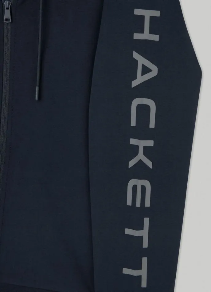 Men Sweatshirts Hackett London Classic Fit Full Zip Hoodie Navygrey
