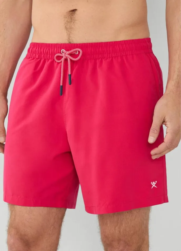 Men Swimwear Hackett London SolidColour Swim Shorts Fuchsia