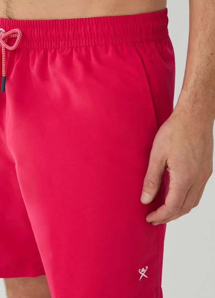 Men Swimwear Hackett London SolidColour Swim Shorts Fuchsia