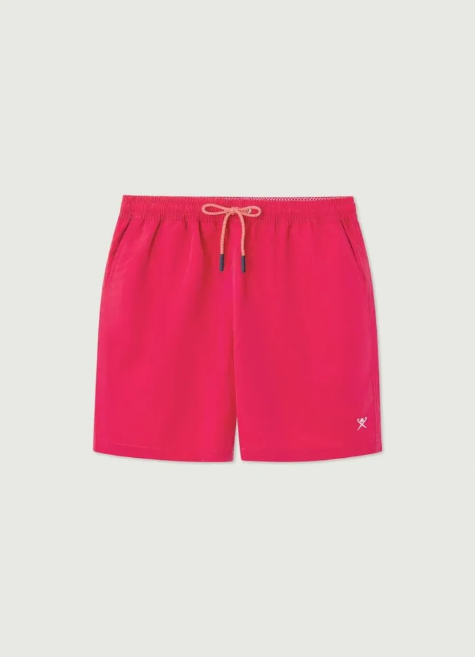 Men Swimwear Hackett London SolidColour Swim Shorts Fuchsia