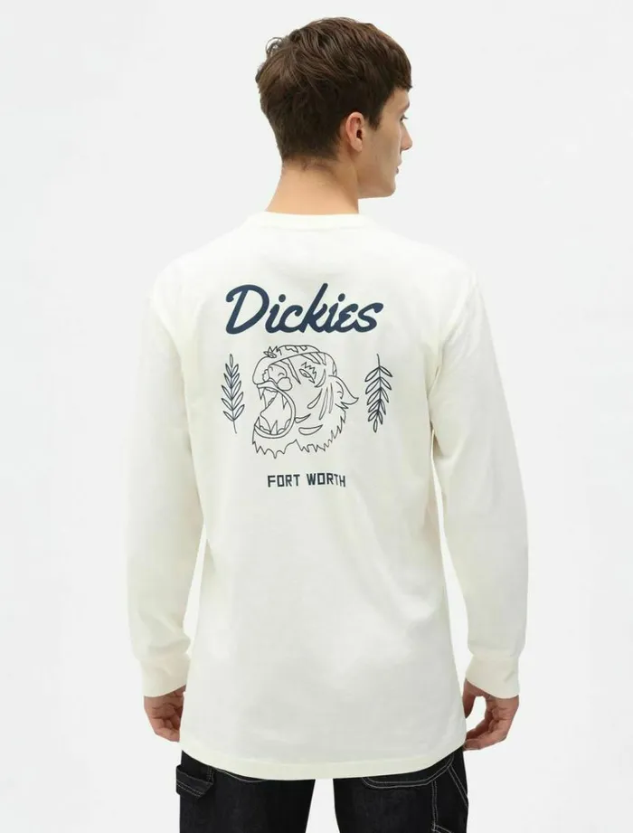 Men TShirts Dickies Halma LongSleeve TShirt Ecru