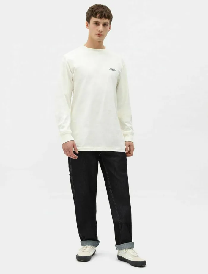 Men TShirts Dickies Halma LongSleeve TShirt Ecru