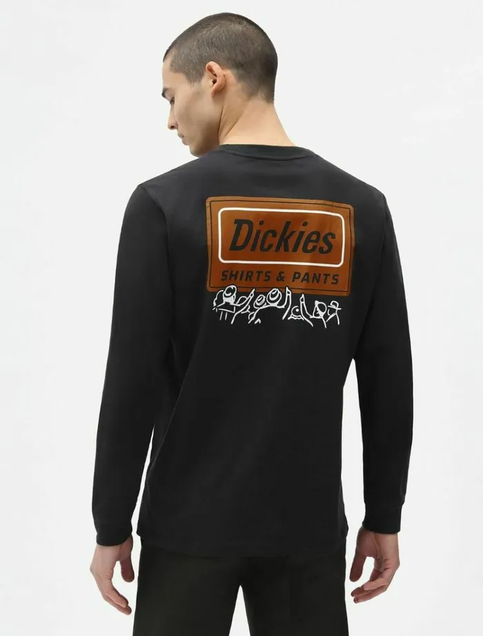 Men TShirts Dickies Harrison Long Sleeve TShirt Black