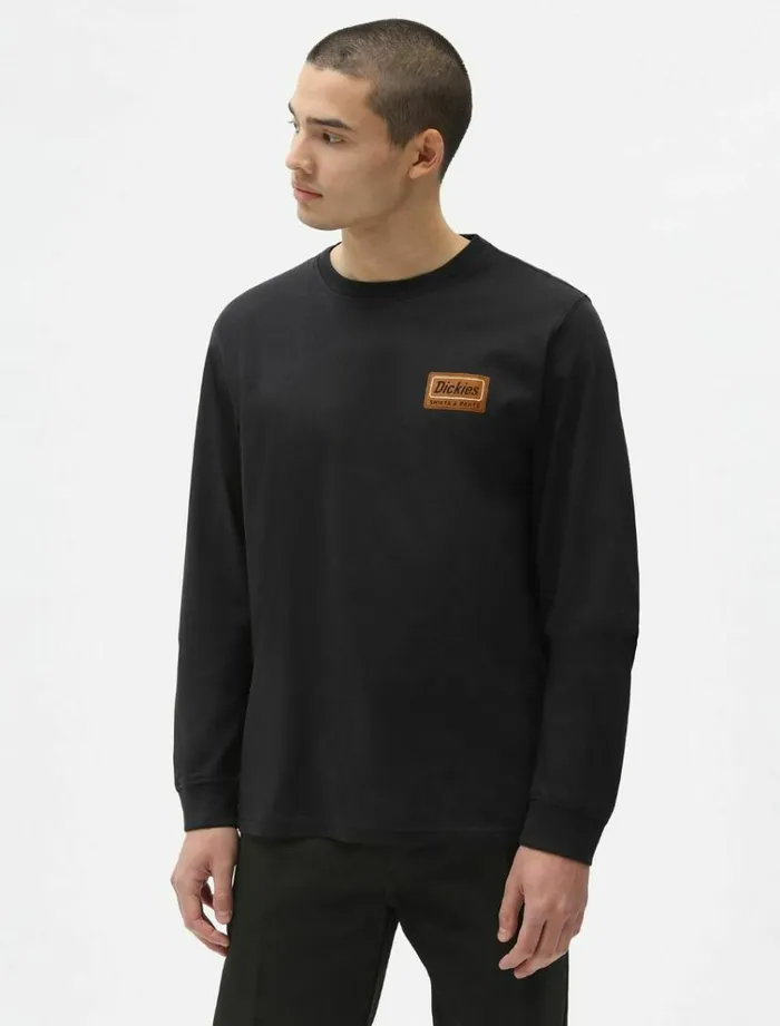 Men TShirts Dickies Harrison Long Sleeve TShirt Black