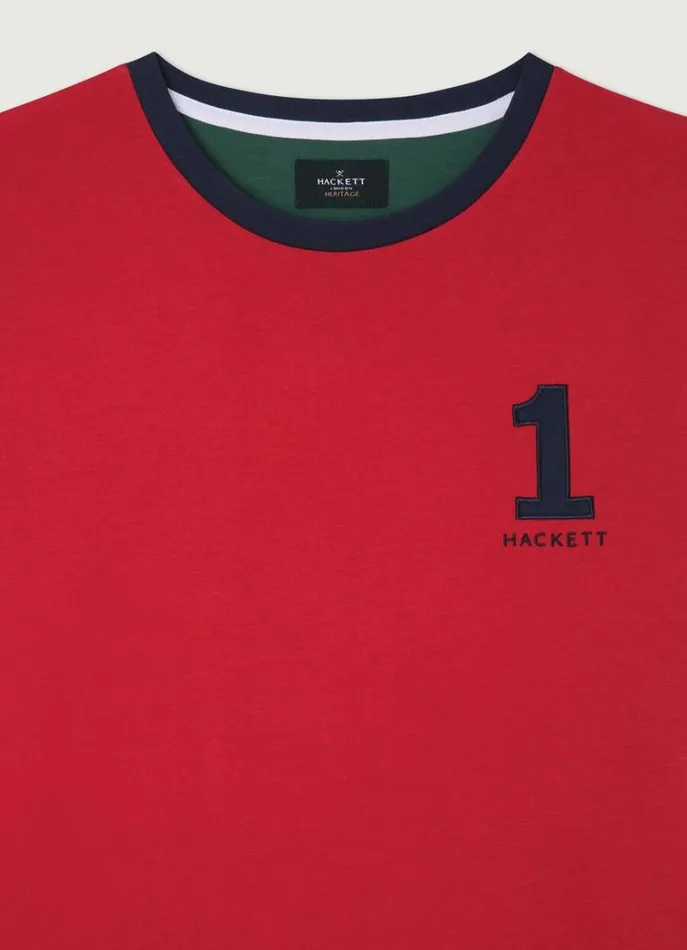 Men Tshirts Hackett London Classic Fit Heritage TShirt Red