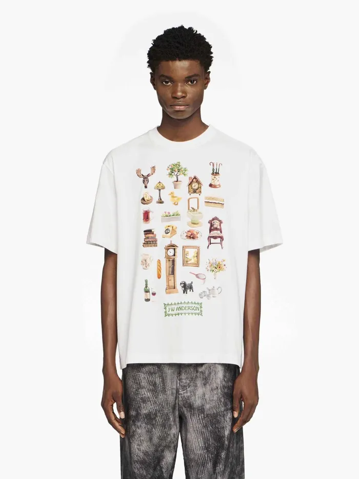 Men TShirts JW Anderson 034DIORAMA034 PRINTED TSHIRT White Men TShirts JW Anderson 034DIORAMA034 PRINTED TSHIRT White