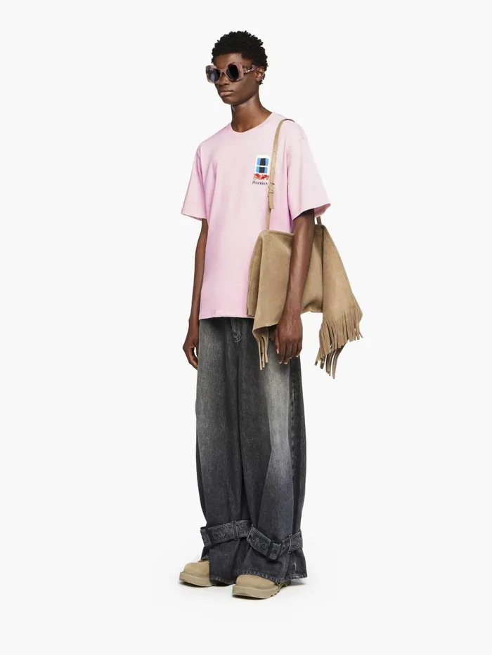 Men TShirts JW Anderson 039WINDOW039 EMBROIDERED SHIRT Blush Men TShirts JW Anderson 039WINDOW039 EMBROIDERED SHIRT Blush