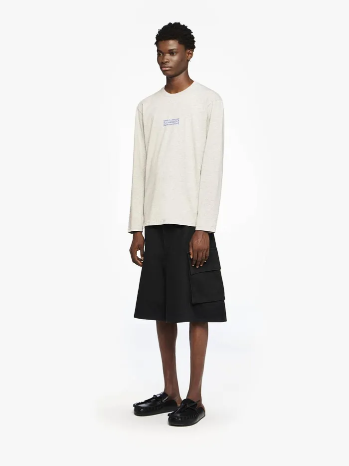 Men TShirts JW Anderson LONG SLEEVE TSHIRT WITH BACK LOGO PRINT Light Grey Melange Men TShirts JW Anderson LONG SLEEVE TSHIRT WITH BACK LOGO PRINT Light Grey Melange