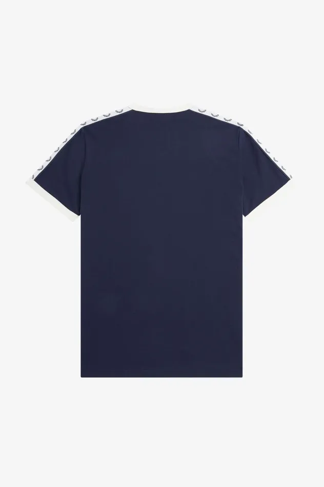 Men Taped Ringer TShirt Carbon Blue Fred Perry TShirts