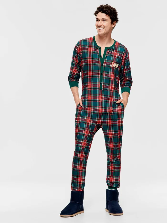 Men Tartan Long Sleeve Onesie Multi Peter Alexander Sets