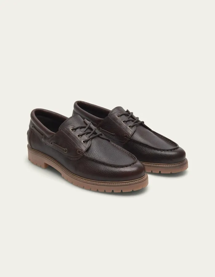 Men Taylor Leather Boat Shoe 8211 Brown Les Deux Shoes