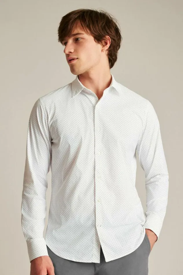 Men Tech Button Down Shirt Airy Blue Geo Bonobos Business Casual Shirts