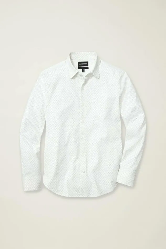 Men Tech Button Down Shirt Airy Blue Geo Bonobos Business Casual Shirts